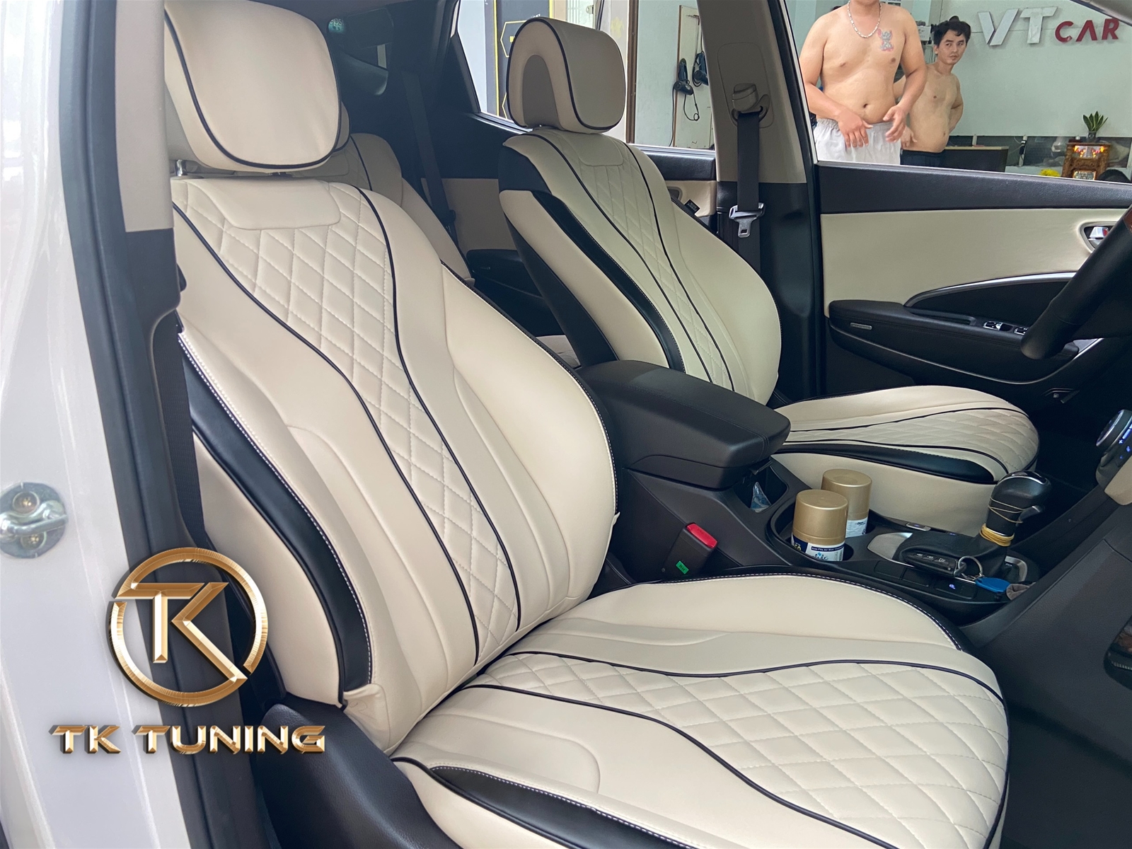 mẫu ghế da hyundai santafe đẹp