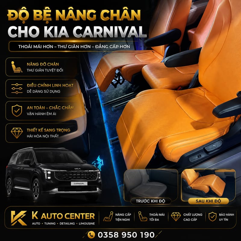Độ Bệ Nâng Chân Cho Kia Carnival Tại Tphcm