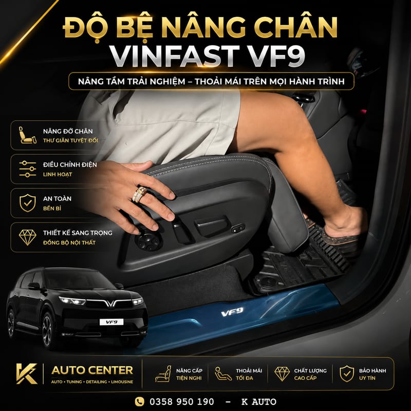 Độ Bệ Nâng Chân Cho Vinfast VF9 Tiện Nghi