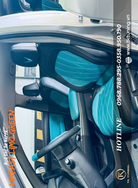bọc ghế da cho vinfast limo green đẹp