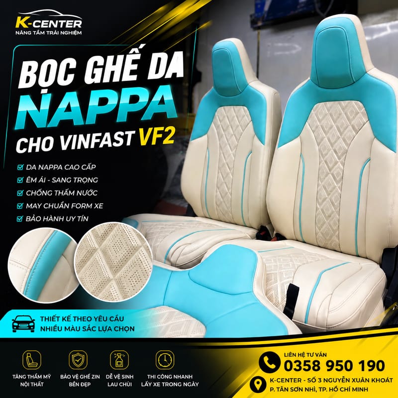 Bọc Ghế Da Nappa Cho Vinfast VF2 Giá Tốt