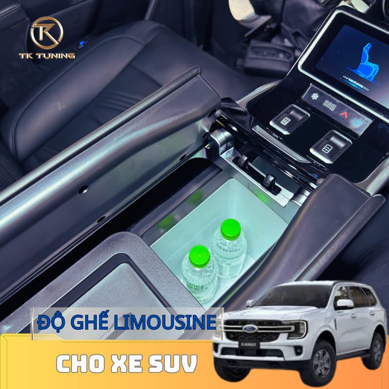 Mẫu ghế limousine có tủ lạnh mini cho Ford Everest 2025