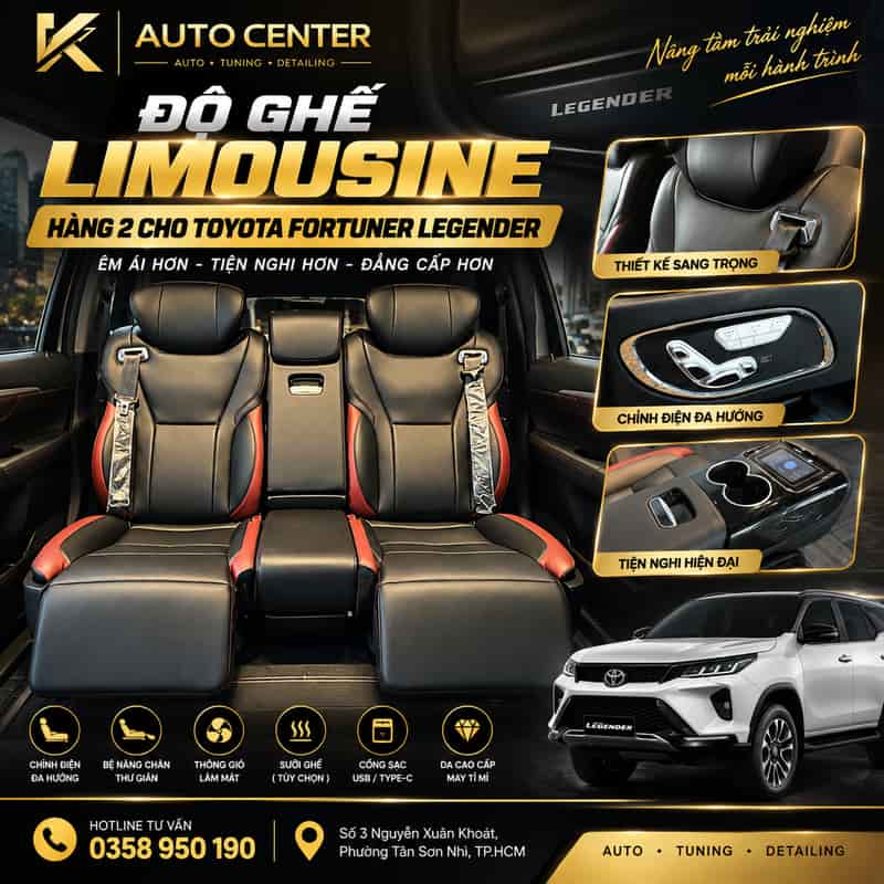 Độ Ghế Limousine Hàng 2 Cho Toyota Fortuner Legender