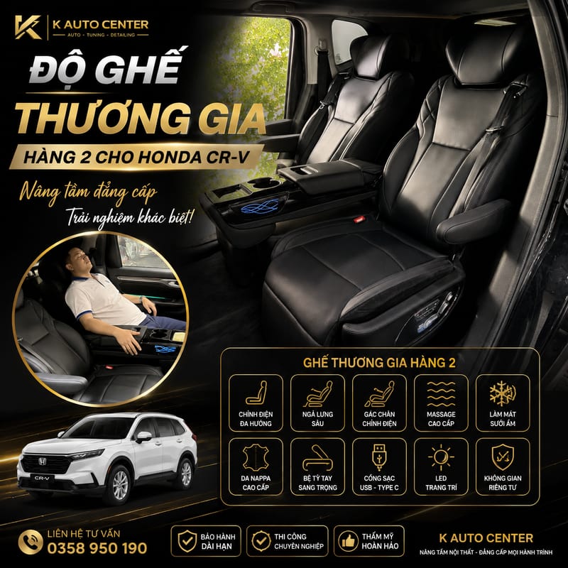Độ Ghế Limousine Hàng 2 Cho Honda CRV Tại Tphcm