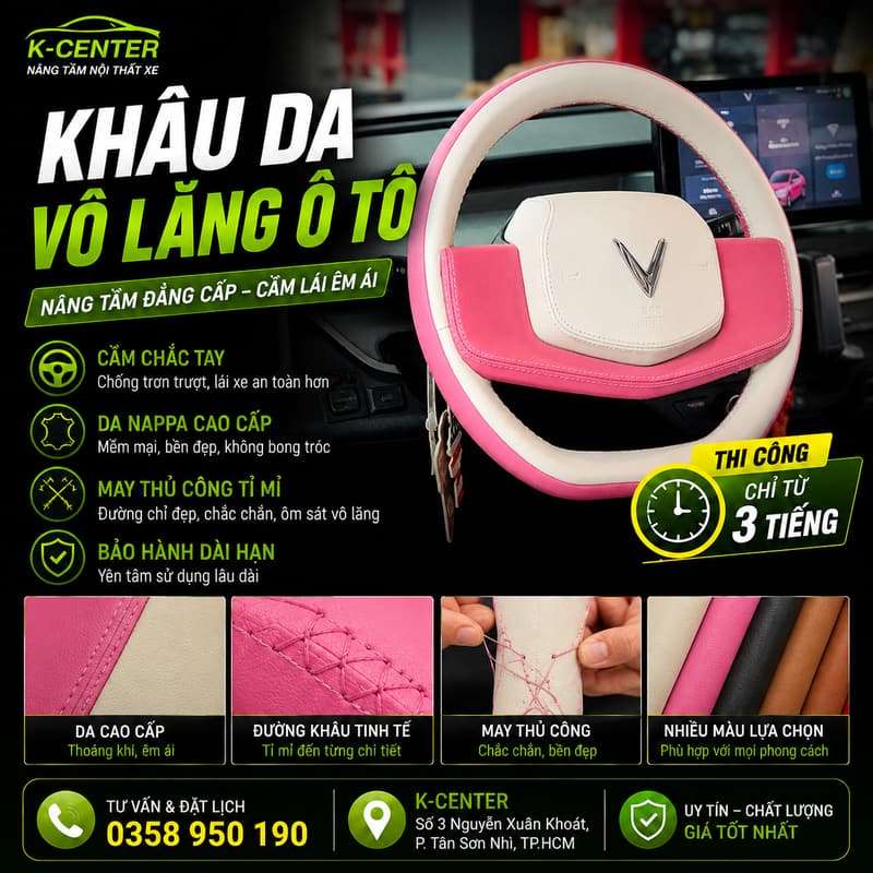 Khâu Da Vô Lăng Cho Vinfast VF3