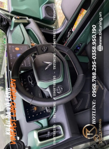 Khâu da vô lăng cho vinfast limo green