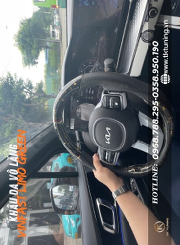 khâu da vô lăng cho vinfast limo green