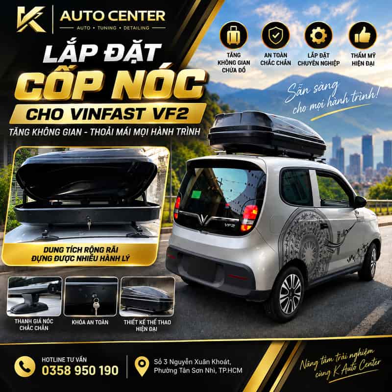 Lắp Đặt Cốp Nóc Cho Vinfast VF2 Tiện Lợi
